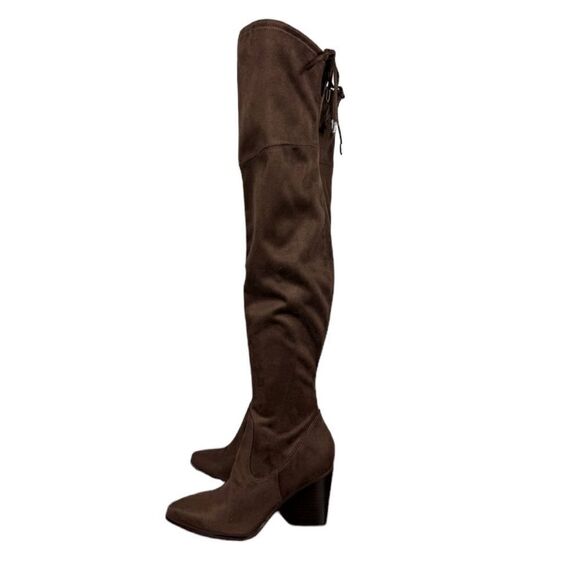 NWT MARC FISHER OKUN TALL HERLED BOOTS IN COLOR DARK BROWN‎ WOMENS SIZE 7.5 - Picture 3 of 9